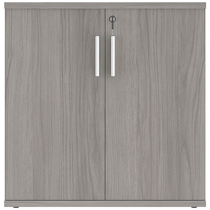 Polaris Low Cupboard, 1 Shelf, 816mm High, Grey Oak