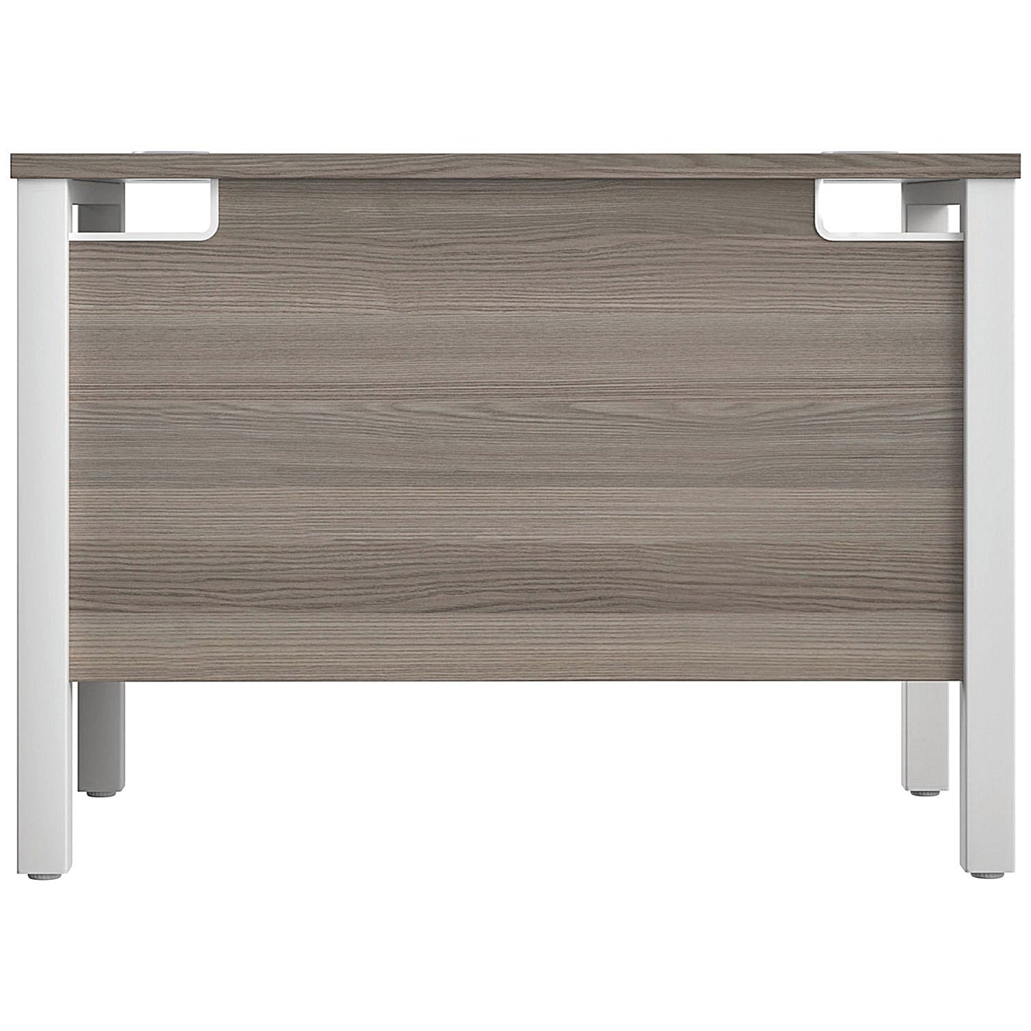 Jemini 1000mm Slim Rectangular Desk, White Goal Post Leg, Grey Oak