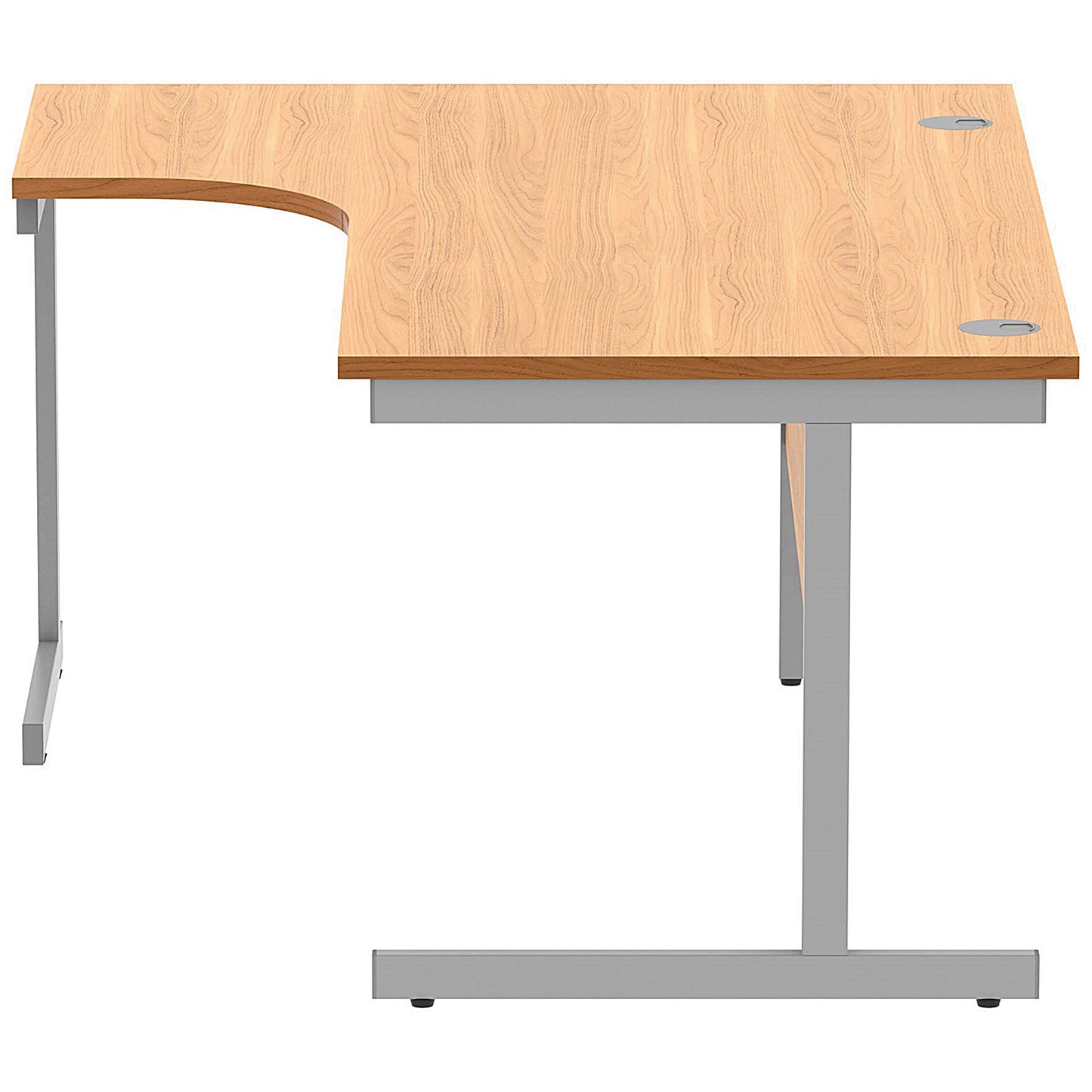 Polaris 1600mm Corner Desk, Left Hand, Silver Cantilever Legs, Beech