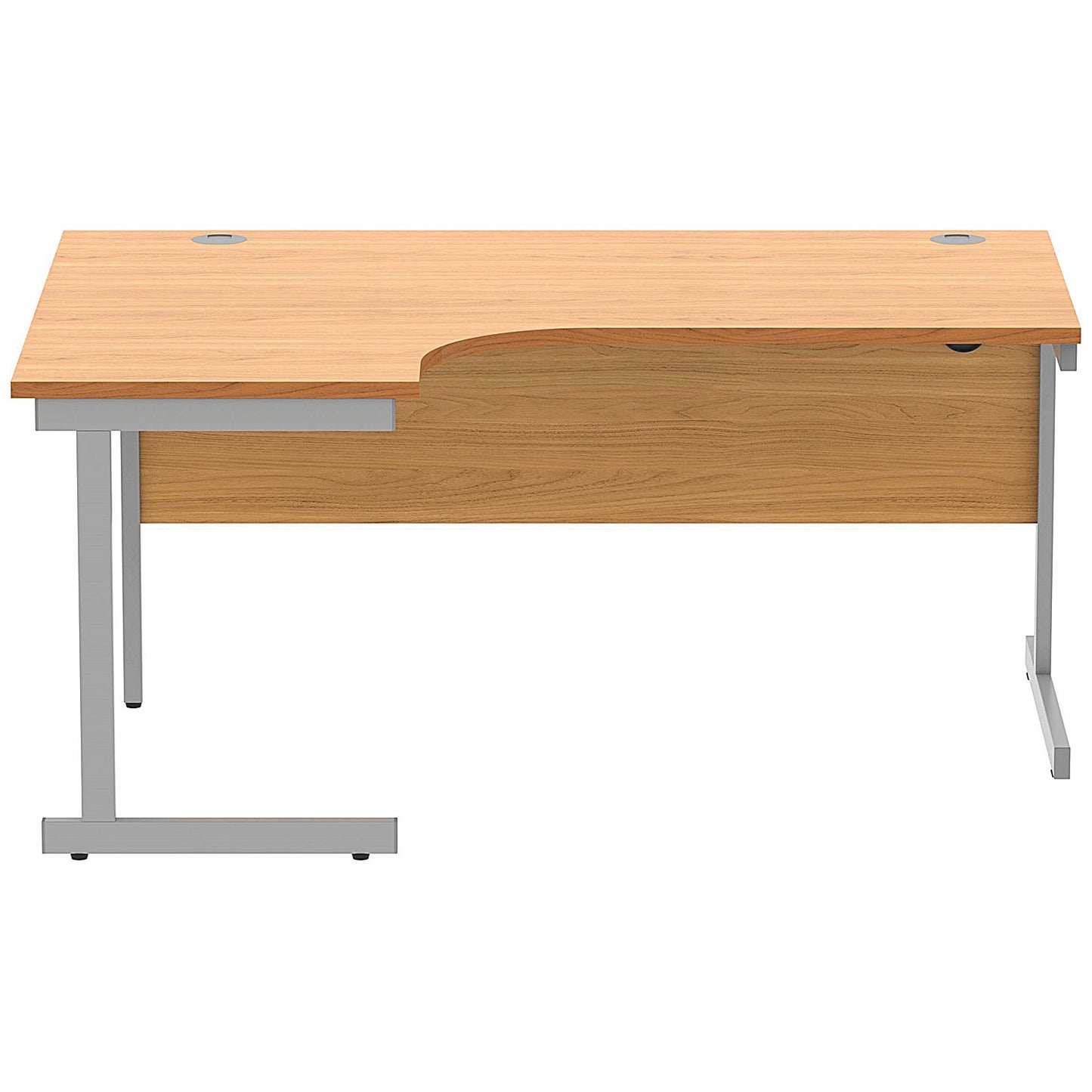 Polaris 1600mm Corner Desk, Left Hand, Silver Cantilever Legs, Beech