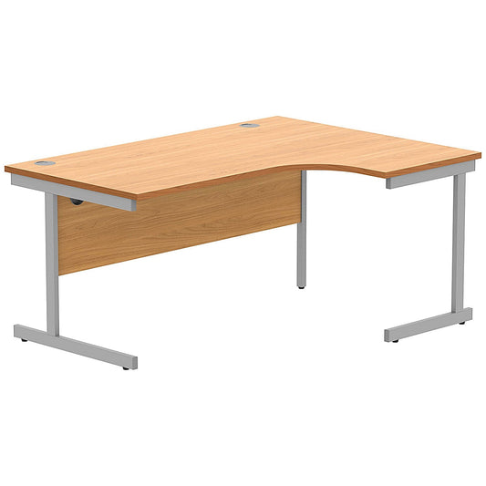 Polaris 1600mm Corner Desk, Right Hand, Silver Cantilever Legs, Beech Easy2Order : KF821390