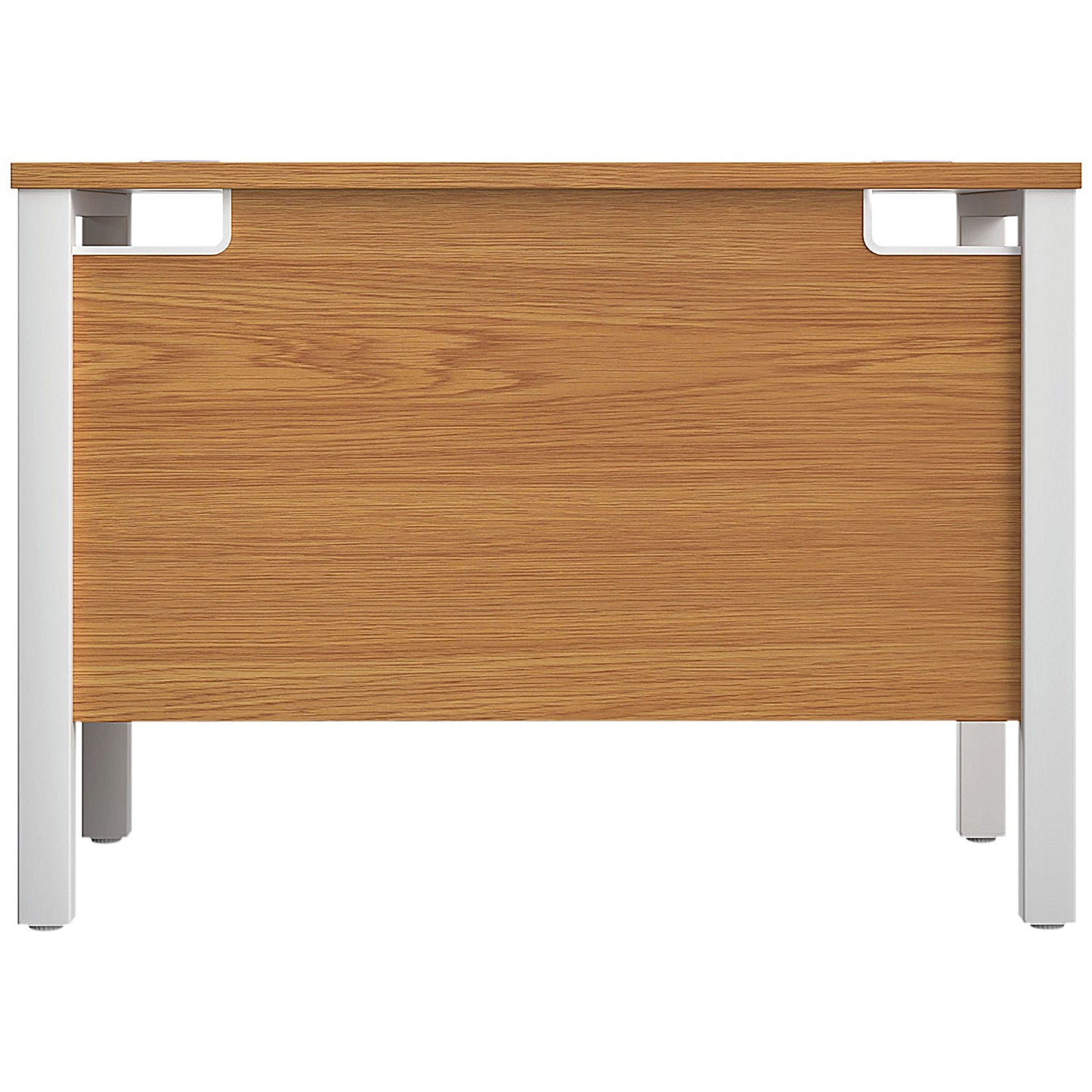 Jemini 1000mm Slim Rectangular Desk, White Goal Post Leg, Oak