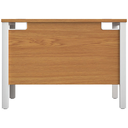 Jemini 1000mm Slim Rectangular Desk, White Goal Post Leg, Oak