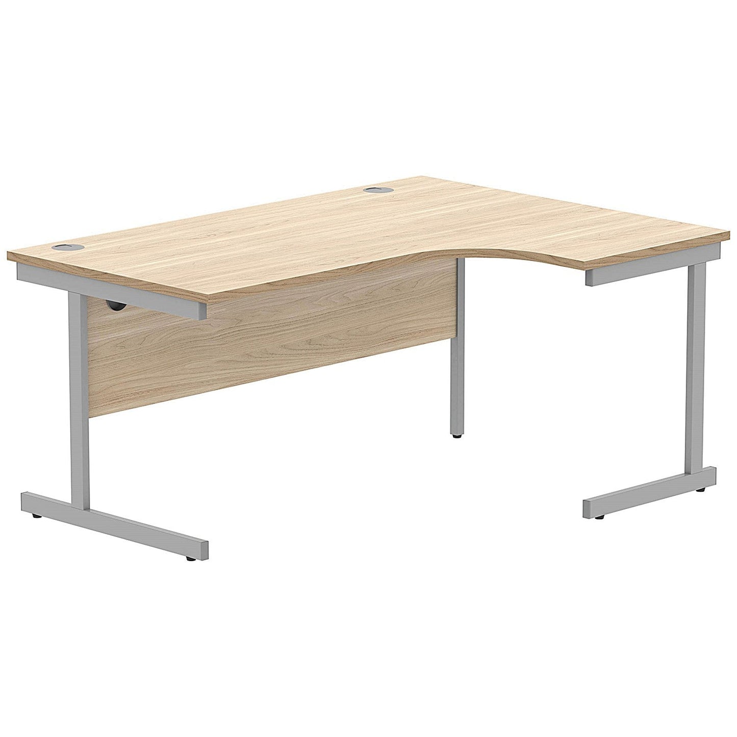 Polaris 1600mm Corner Desk, Right Hand, Silver Cantilever Legs, Oak Easy2Order : KF821430