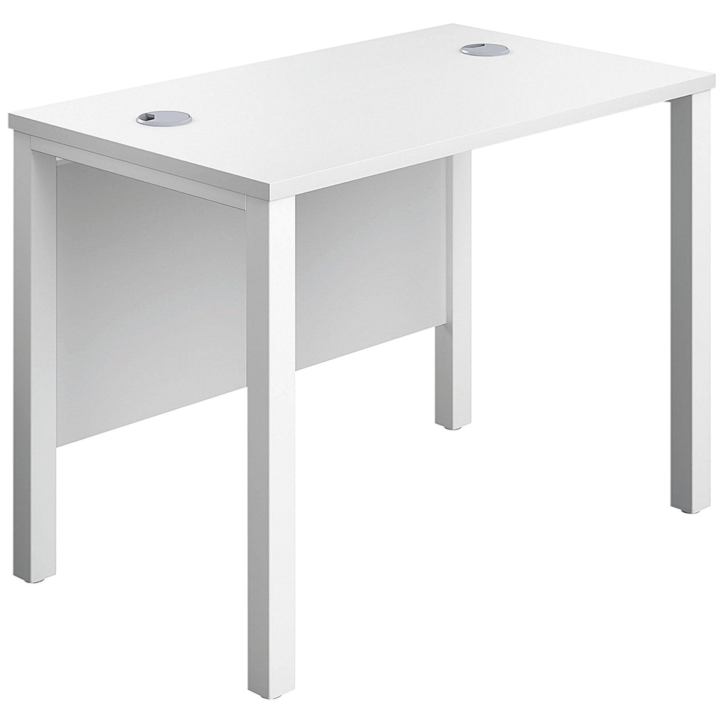 Jemini 1000mm Slim Rectangular Desk, White Goal Post Leg, White