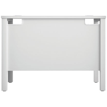 Jemini 1000mm Slim Rectangular Desk, White Goal Post Leg, White