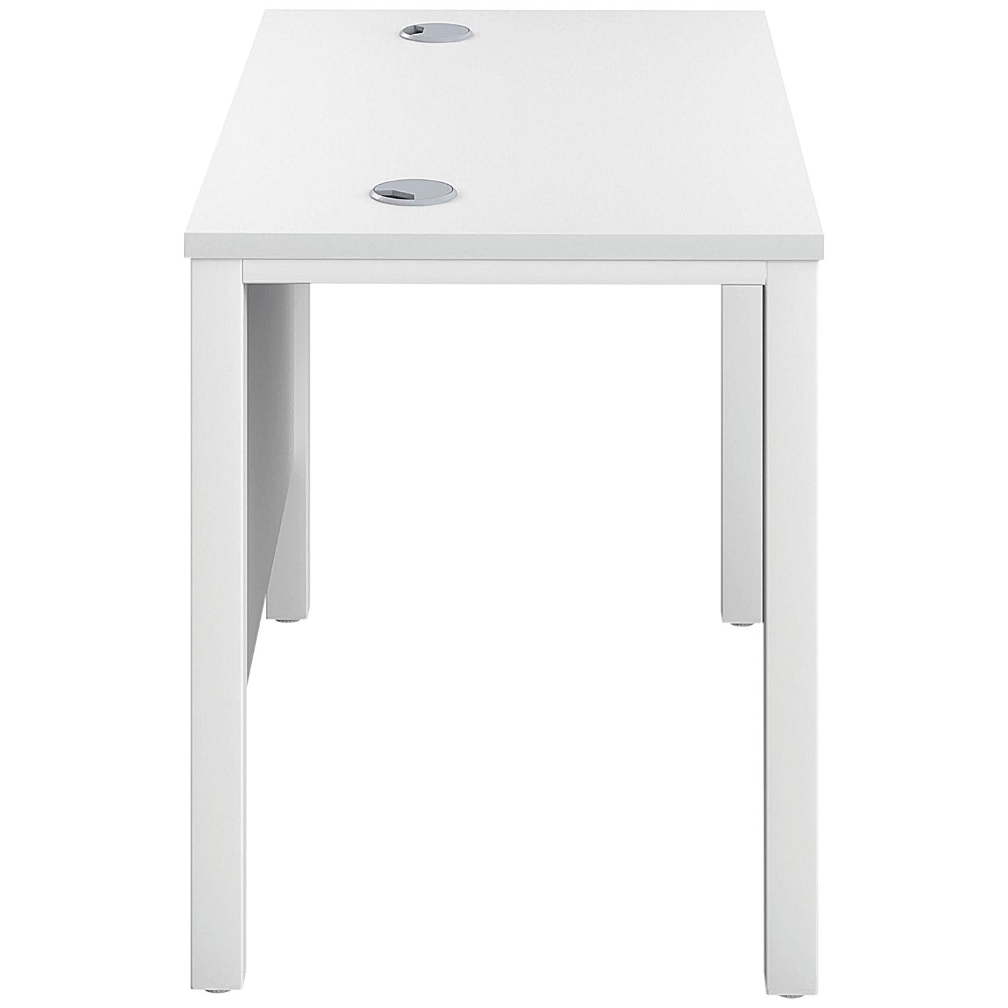 Jemini 1000mm Slim Rectangular Desk, White Goal Post Leg, White