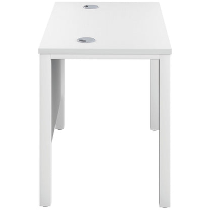Jemini 1000mm Slim Rectangular Desk, White Goal Post Leg, White