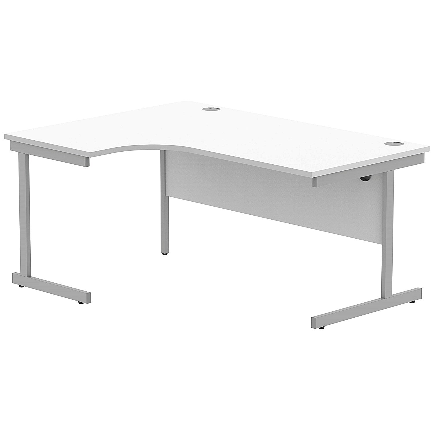 Polaris 1600mm Corner Desk, Left Hand, Silver Cantilever Leg, White Easy2Order : KF821460