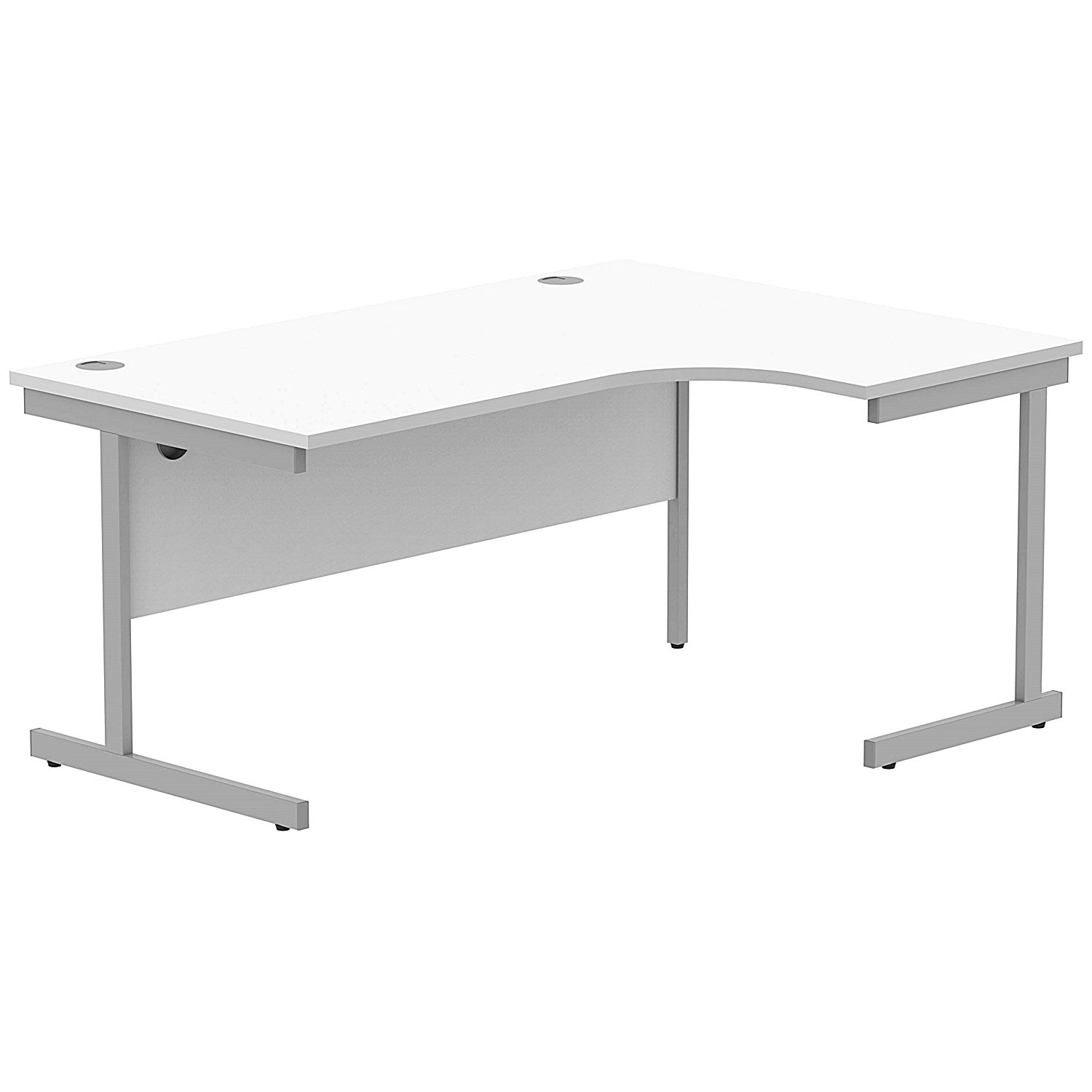 Polaris 1600mm Corner Desk, Right Hand, Silver Cantilever Legs, White Easy2Order : KF821470