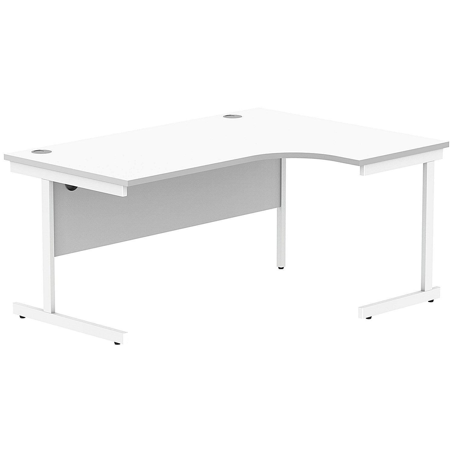 Polaris 1600mm Corner Desk, Right Hand, White Cantilever Legs, White Easy2Order : KF821490