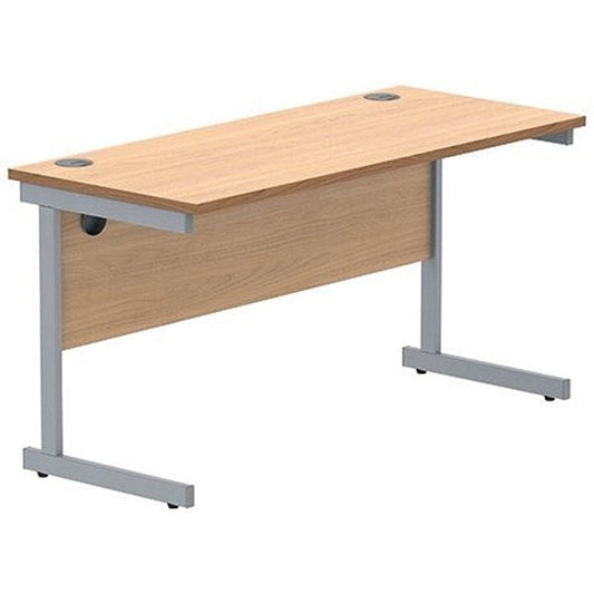 Polaris 1400mm Slim Rectangular Desk, Silver Cantilever Leg, Beech Easy2Order : KF821550
