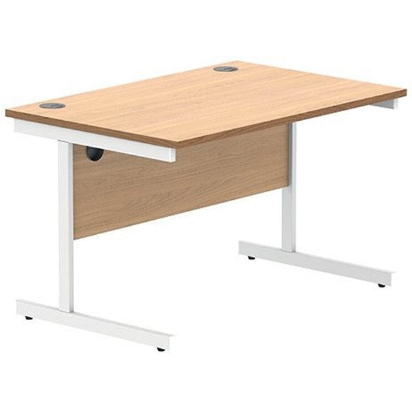 Polaris 1200mm Rectangular Desk, White Cantilever Leg, Beech Easy2Order : KF821630