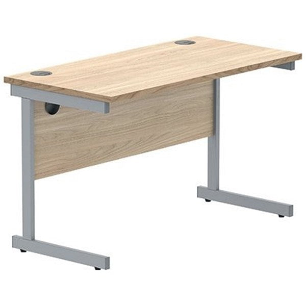 Polaris 1200mm Slim Rectangular Desk, Silver Cantilever Leg, Oak Easy2Order : KF821660