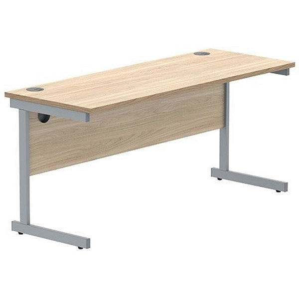 Polaris 1600mm Slim Rectangular Desk, Silver Cantilever Leg, Oak Easy2Order : KF821680