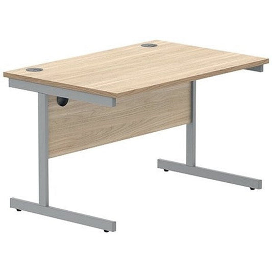 Polaris 1200mm Rectangular Desk, Silver Cantilever Leg, Oak Easy2Order : KF821690