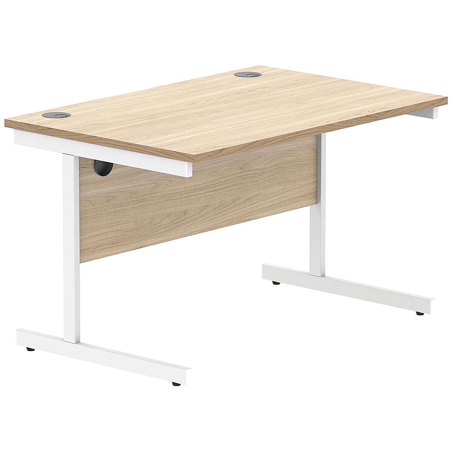 Polaris 1200mm Rectangular Desk, White Cantilever Leg, Oak Easy2Order : KF821750