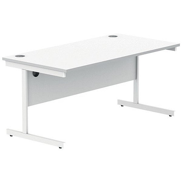 Polaris 1600mm Rectangular Desk, White Cantilever Leg, White Easy2Order : KF821890