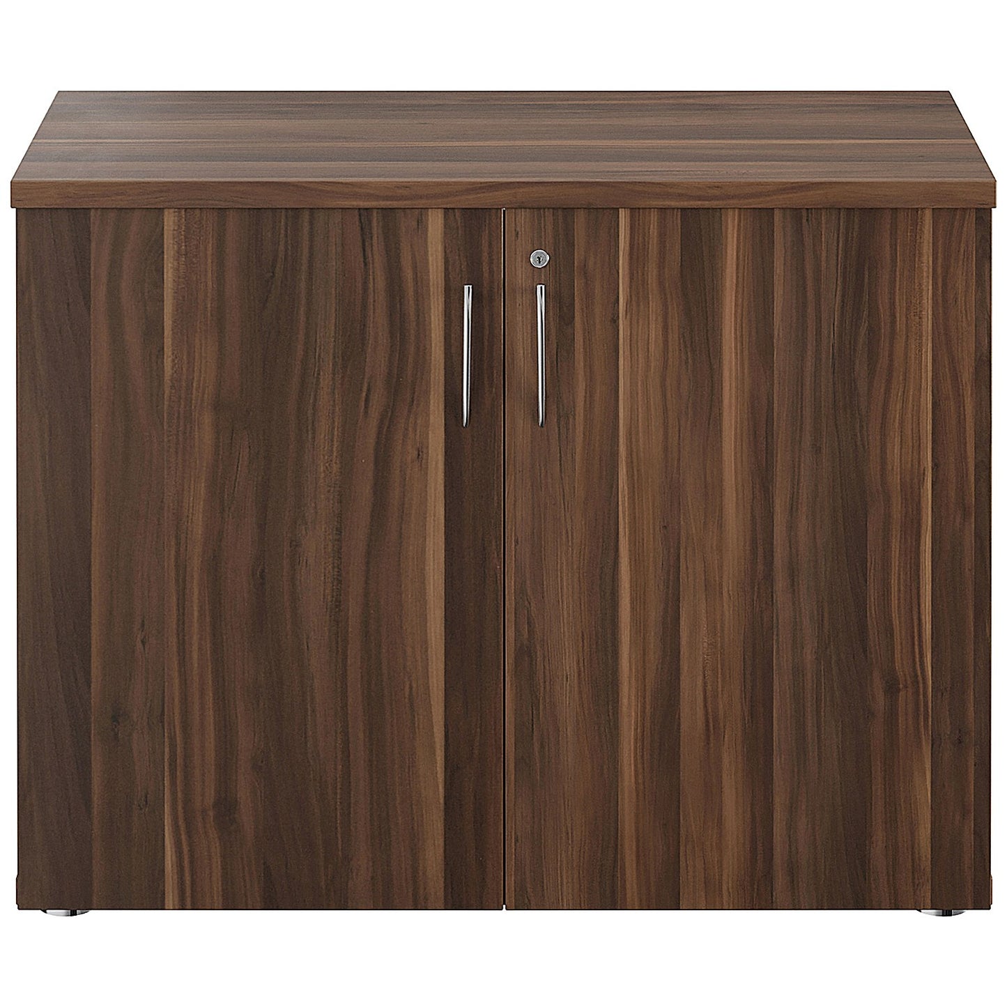 Avior Executive Low Wooden Cupboard, 2 Shelves, 800mm High, Walnut