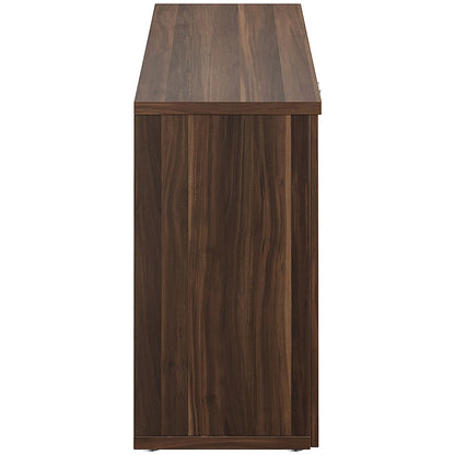 Avior Executive Low Wooden Cupboard, 2 Shelves, 800mm High, Walnut