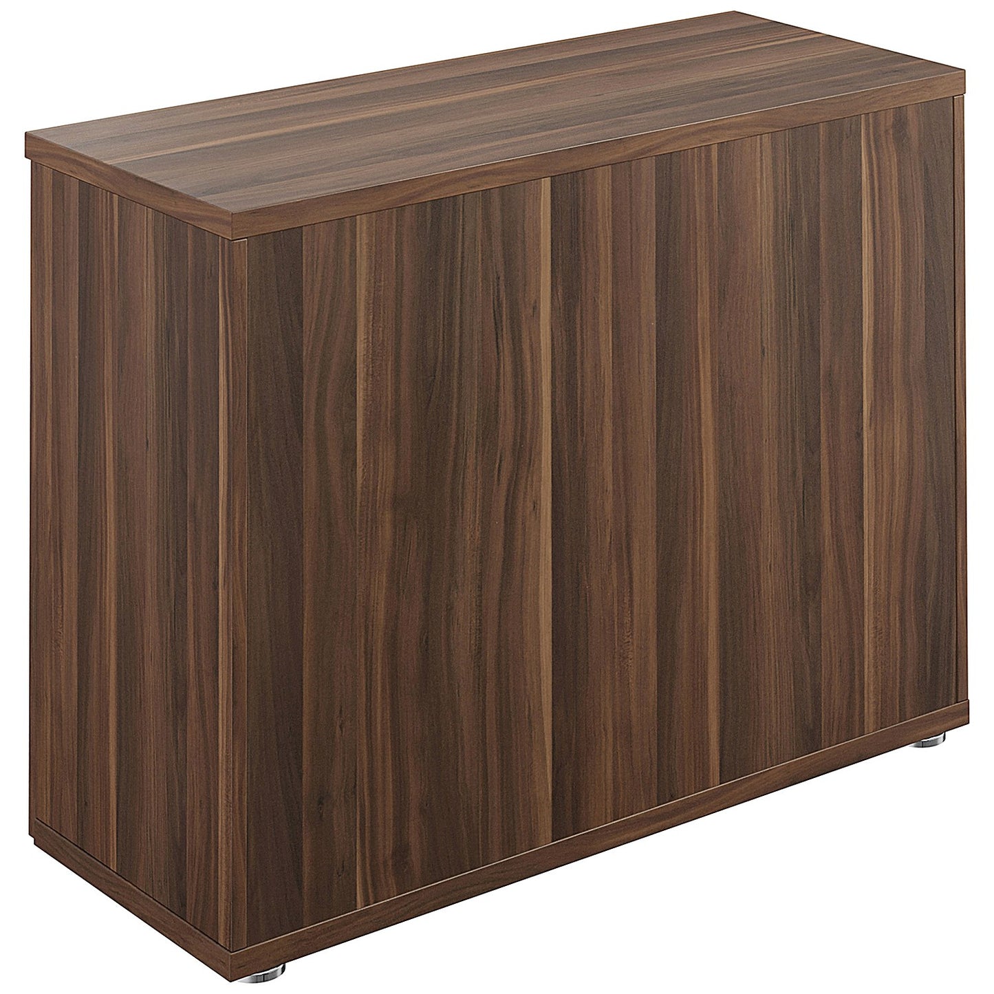 Avior Executive Low Wooden Cupboard, 2 Shelves, 800mm High, Walnut