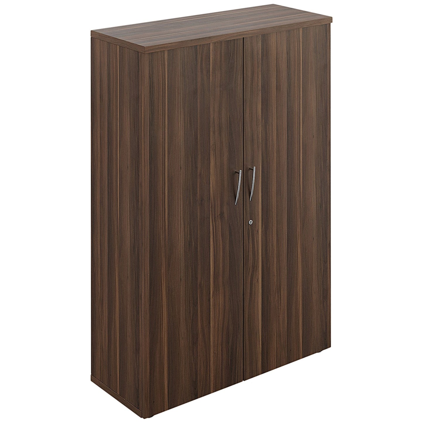 Avior Executive Medium Wooden Cupboard, 2 Shelves, 1560mm High, Walnut
