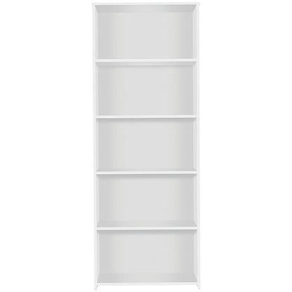 Serrion Premium Extra Tall Bookcase, 4 Shelves, 2000mm High, White