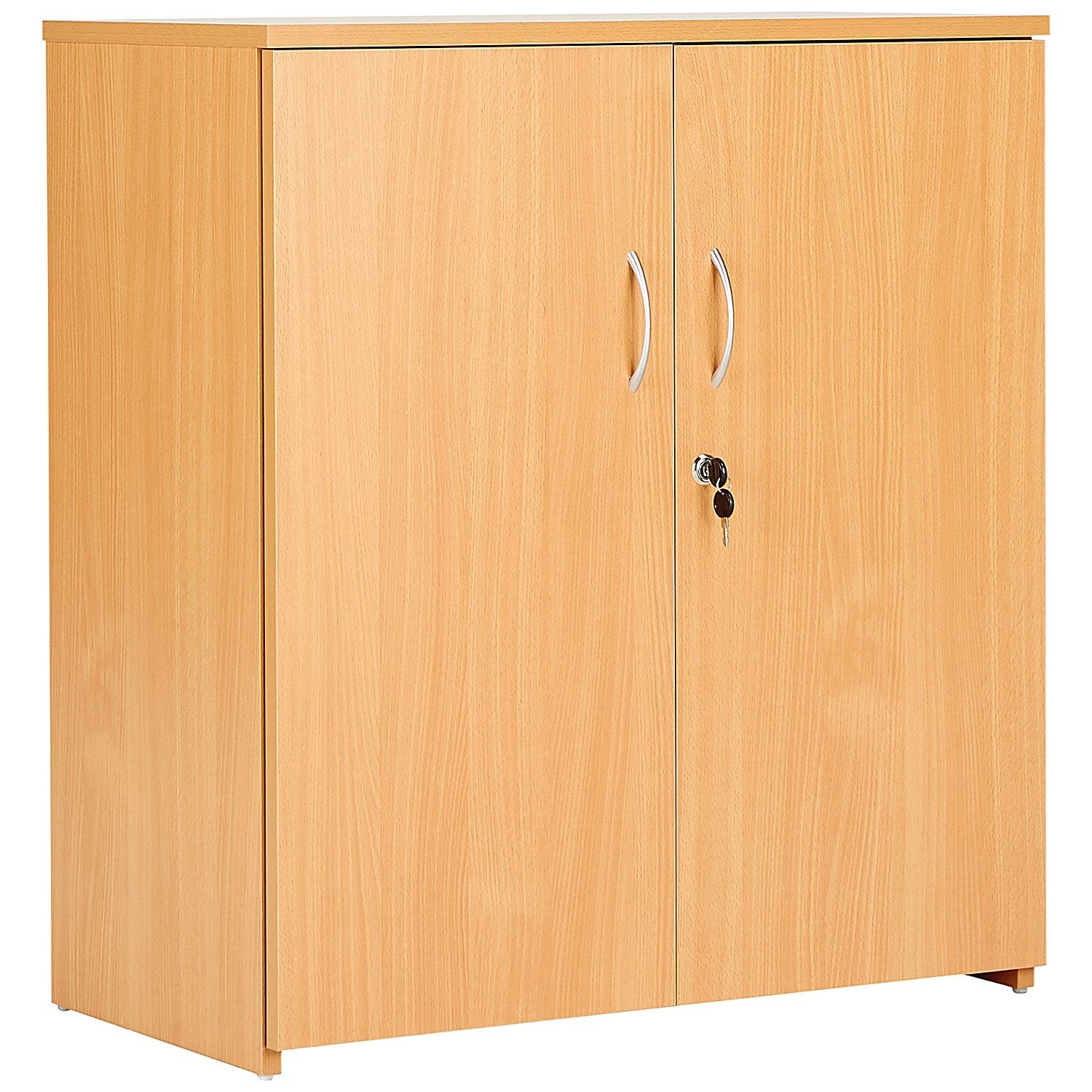 Serrion Premium Low Wooden Cupboard, 1 Shelf, 800mm High, Beech Easy2Order : KF822172