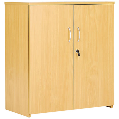 Serrion Premium Low Wooden Cupboard, 1 Shelf, 800mm High, Oak
