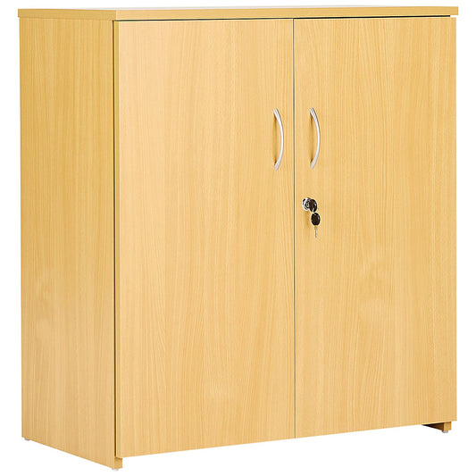 Serrion Premium Low Wooden Cupboard, 1 Shelf, 800mm High, Oak