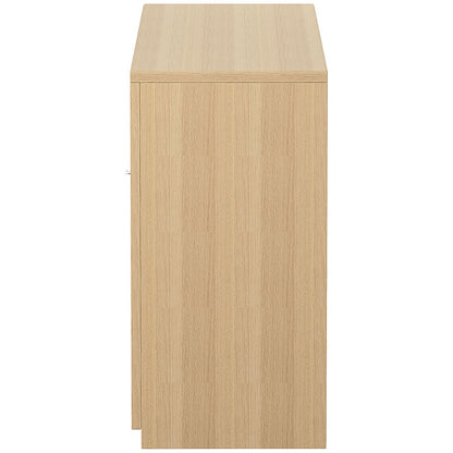 Serrion Premium Low Wooden Cupboard, 1 Shelf, 800mm High, Oak