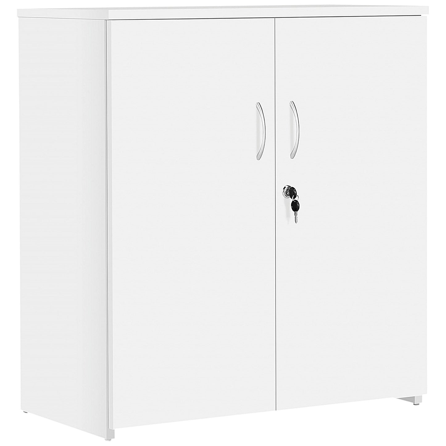 Serrion Premium Low Wooden Cupboard, 1 Shelf, 800mm High, White
