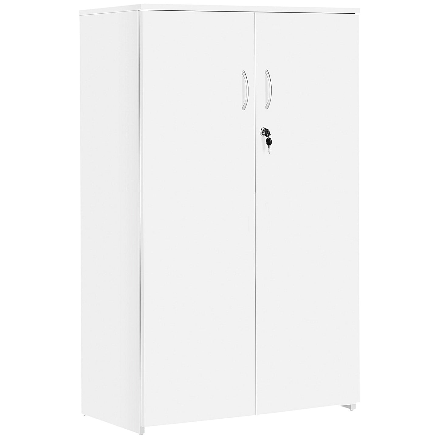 Serrion Premium Medium Wooden Cupboard, 2 Shelves, 1200mm High, White