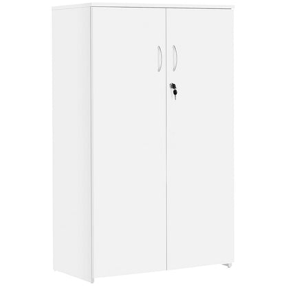 Serrion Premium Medium Wooden Cupboard, 2 Shelves, 1200mm High, White