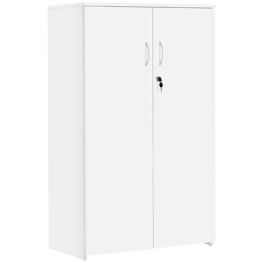 Serrion Premium Medium Wooden Cupboard, 2 Shelves, 1200mm High, White