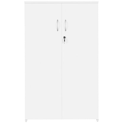 Serrion Premium Medium Wooden Cupboard, 2 Shelves, 1200mm High, White