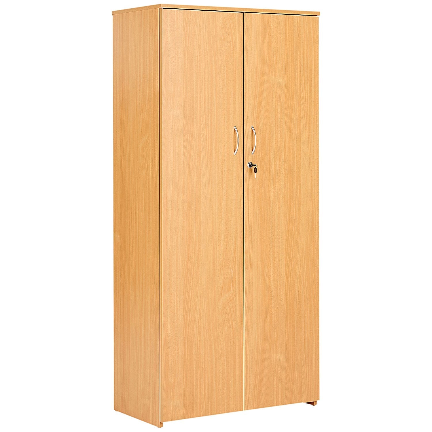 Serrion Premium Tall Wooden Cupboard, 2 Shelves, 1600mm High, Beech Easy2Order : KF822233