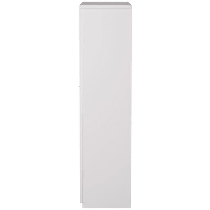 Serrion Premium Tall Wooden Cupboard, 2 Shelves, 1600mm High, White
