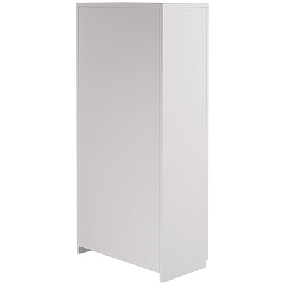 Serrion Premium Tall Wooden Cupboard, 2 Shelves, 1600mm High, White