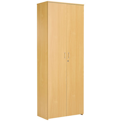 Serrion Premium Extra Tall Wooden Cupboard, 4 Shelves, 2000mm High, Oak