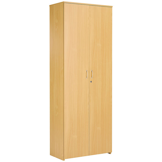 Serrion Premium Extra Tall Wooden Cupboard, 4 Shelves, 2000mm High, Oak