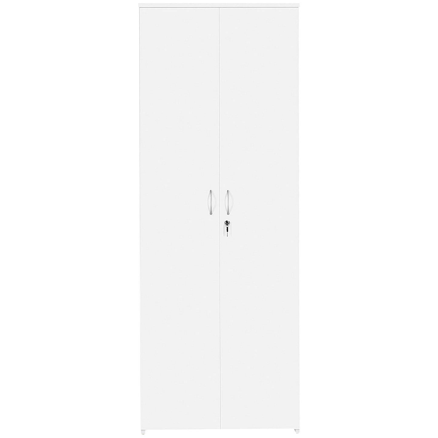 Serrion Premium Extra Tall Wooden Cupboard, 4 Shelves, 2000mm High, White