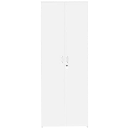 Serrion Premium Extra Tall Wooden Cupboard, 4 Shelves, 2000mm High, White