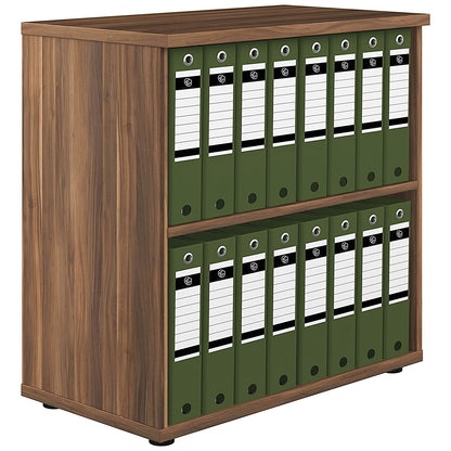 Jemini Low Bookcase, 1 Shelf, 800mm High, Walnut