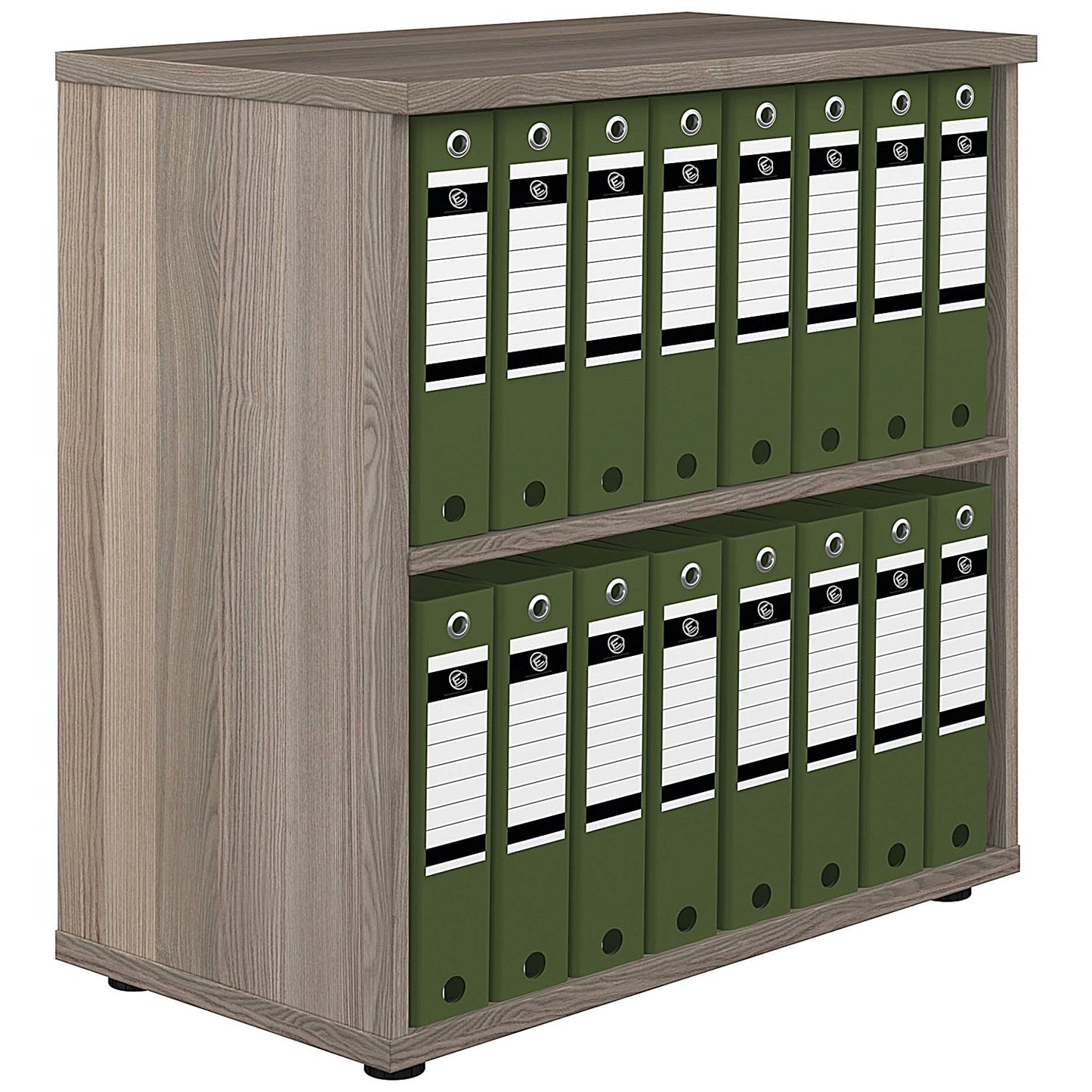 Jemini Low Bookcase, 1 Shelf, 800mm High, Grey Oak