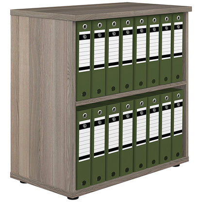 Jemini Low Bookcase, 1 Shelf, 800mm High, Grey Oak