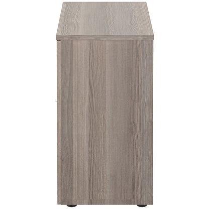Jemini Low Wooden Cupboard, 1 Shelf, 800mm High, Grey Oak