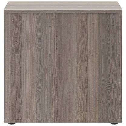 Jemini Low Wooden Cupboard, 1 Shelf, 800mm High, Grey Oak