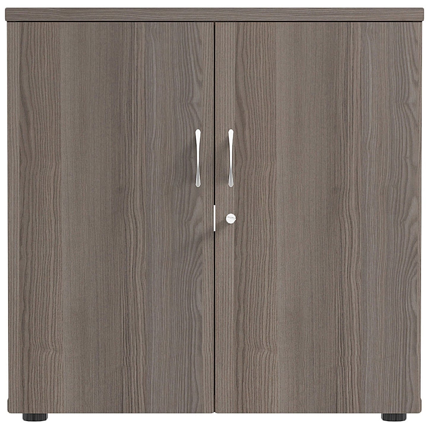 Jemini Low Wooden Cupboard, 1 Shelf, 800mm High, Grey Oak