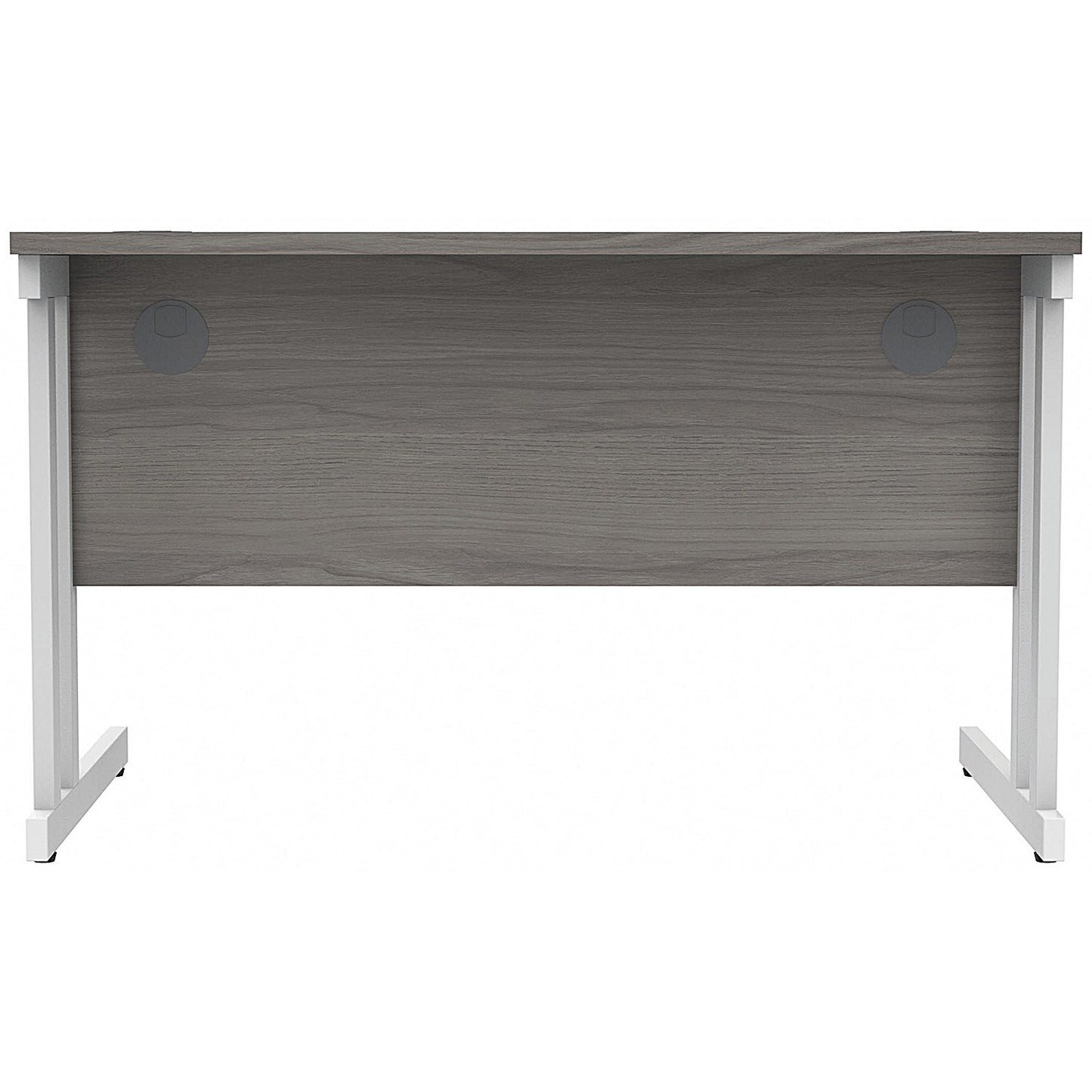 Polaris 1200mm Rectangular Desk, White Cantilever Leg, Grey Oak